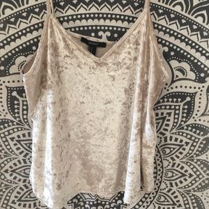 NWOT Forever 21 Cream Velvet Tank Top